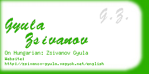 gyula zsivanov business card